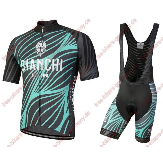Profiteam 2018 Bianchi Milano Caina Blau Radbekleidung Satz Trikot Kurzarm+Trägerhosen Sets 39080FD