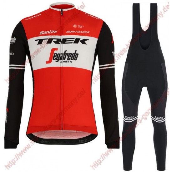 Profiteams Trek Segafredo 2019 rot Radsport Fahrradbekleidung Trikot Langarm+Lang Trägerhose