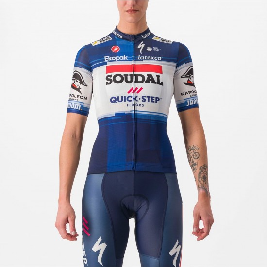 Soudal Quick-Step 2023 Competizione Radtrikot Damen kurzarm Soudal Quick-Step 2023 Competizione Radtrikot Damen kurzarm
