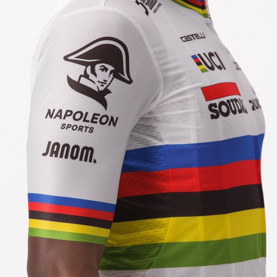 Soudal Quick-Step Straßenrad Weltmeister Regenbogentrikot 2023 Competizione Radtrikot kurzarm Soudal Quick-Step Straßenrad Weltmeister Regenbogentrikot 2023 Competizione Radtrikot kurzarm