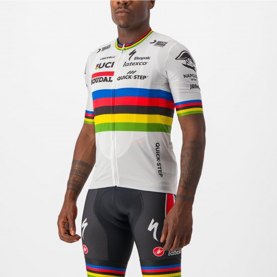 Soudal Quick-Step Straßenrad Weltmeister Regenbogentrikot 2023 Competizione Radtrikot kurzarm Soudal Quick-Step Straßenrad Weltmeister Regenbogentrikot 2023 Competizione Radtrikot kurzarm