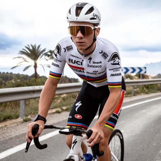 Soudal Quick-Step Straßenrad Weltmeister Regenbogentrikot 2023 Competizione Radtrikot kurzarm Soudal Quick-Step Straßenrad Weltmeister Regenbogentrikot 2023 Competizione Radtrikot kurzarm