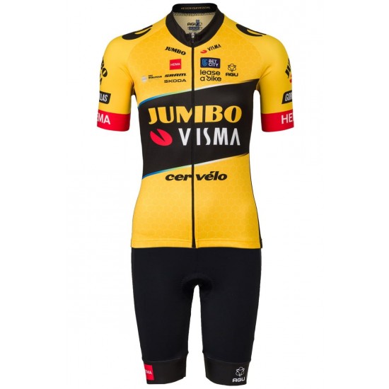 TEAM JUMBO-VISMA 2023 Trägerhose Damen kurz TEAM JUMBO-VISMA 2023 Trägerhose Damen kurz