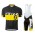 2015 Proteam Scott Schwarz-Gelb Fahrradbekleidung Satz Fahrradtrikot Kurzarm Trikot und Kurz Trägerhose DQBX596