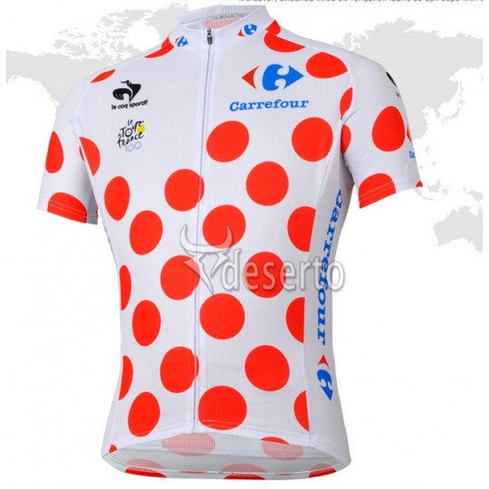 Tour de France le coq sportif Gepunktetes Trikot Radtrikot Kurzarm NYYK357