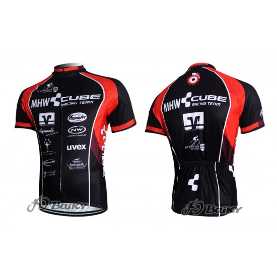 2012 MHW Cube Racing Team Radtrikot KurzarmRot Schwarz RJDD616