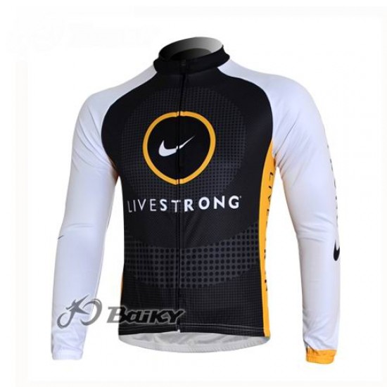 Livestrong Fahrradtrikot Langarm Schwarz Weiß GULY628 Livestrong Fahrradtrikot Langarm Schwarz Weiß GULY628