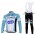 Omega Pharma Quick Step Pro Team Fahrradbekleidung Radtrikot Satz Langarm und Lange Trägerhose Blau Weiß YNLV653