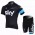 2013 Team Sky Radtrikot Kurzarm und Kurz Radhose Kits Schwarz Blau OJWD671