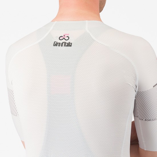 Bekleidung Herren Weißes Trikot Giro d'Italia 2024 Race Bekleidung Herren Weißes Trikot Giro d'Italia 2024 Race