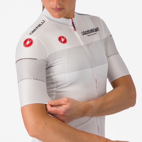 Bekleidung Damen Weißes Trikot Damen Giro d'Italia 2024 Competizione Bekleidung Damen Weißes Trikot Damen Giro d'Italia 2024 Competizione