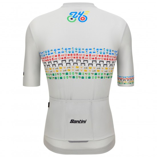 Bekleidung Herren Zurich 2024 Santini UCI Masters Weltmeister trikot-Grau Bekleidung Herren Zurich 2024 Santini UCI Masters Weltmeister trikot-Grau