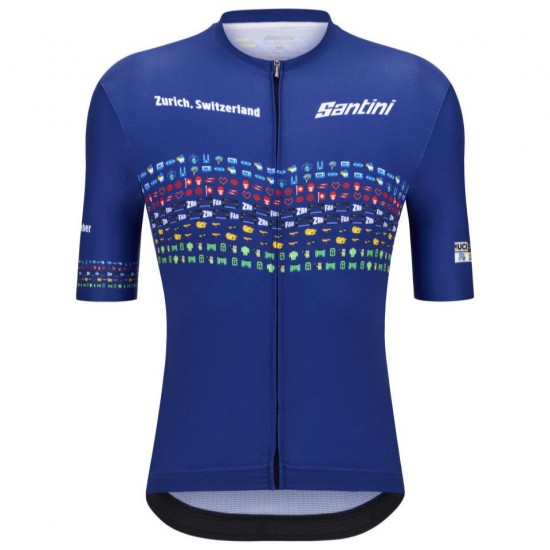 Bekleidung Herren Zurich 2024 Santini UCI Masters Weltmeister trikot-Blau