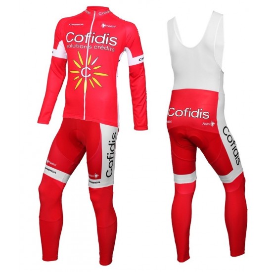 2016 Cofidis Team Fahrradbekleidung Satz Radtrikot Langarm+Lang Trägerhose AAYK849