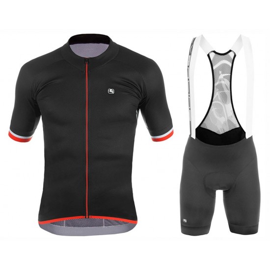 2017 Giordana Silber Line Schwarz-Rot Fahrradbekleidung Satz Radtrikot Kurzarm+Kurz Trägerhose 957VNJR
