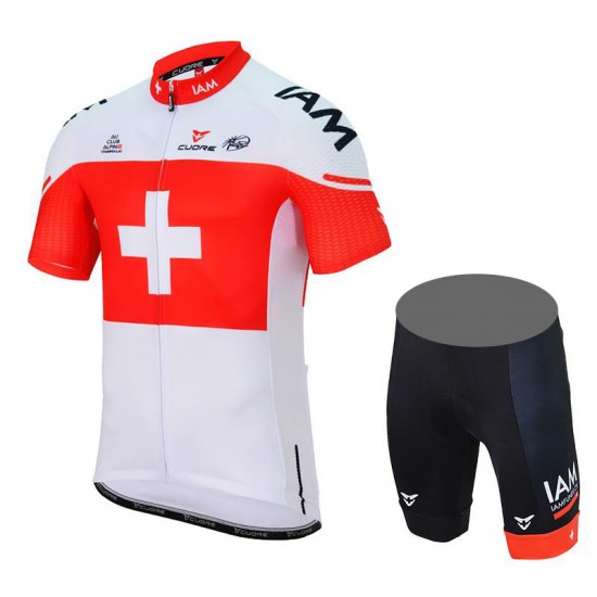 IAM 2017 Swiss Champion Fahrradbekleidung Satz Radtrikot Kurzarm+Kurz Radhose 343MLMT IAM 2017 Swiss Champion Fahrradbekleidung Satz Radtrikot Kurzarm+Kurz Radhose 343MLMT
