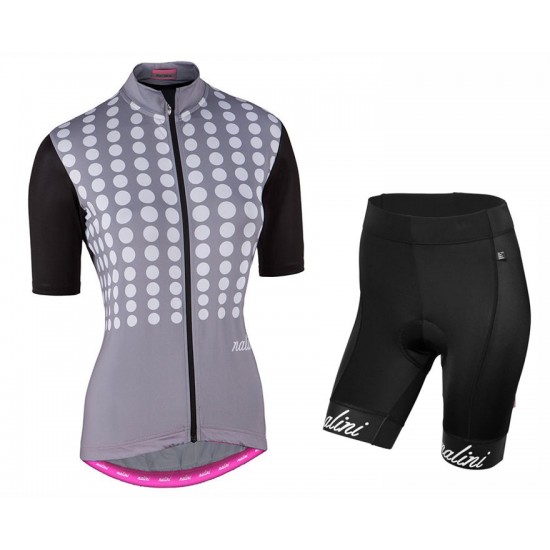 2017 Nalini PRO Optical Damen Grau Fahrradbekleidung Satz Radtrikot Kurzarm+Kurz Trägerhose 117MYDX