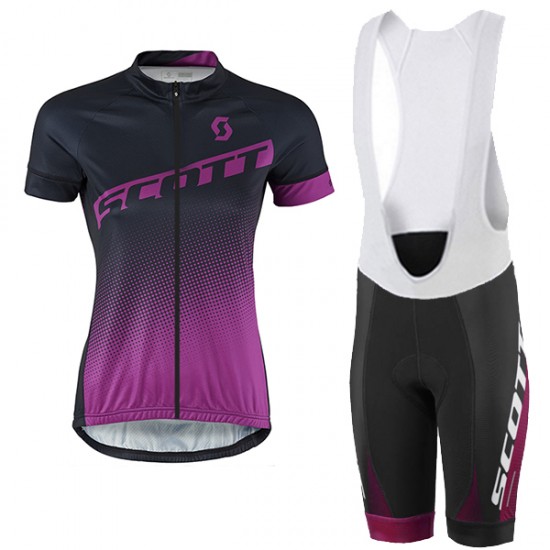 2017 Scott Damen Schwarz violett Fahrradbekleidung Satz Radtrikot Kurzarm+Kurz Trägerhose 216UNWX 2017 Scott Damen Schwarz violett Fahrradbekleidung Satz Radtrikot Kurzarm+Kurz Trägerhose 216UNWX